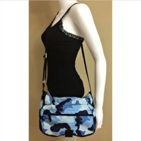 blue camo purse